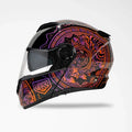 Voss 580 Conquest Gloss Neon Mandala Motorcycle Helmet - Velora Luxury Fashion