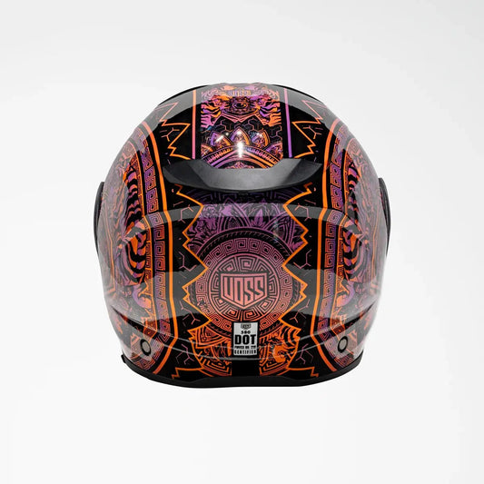 Voss 580 Conquest Gloss Neon Mandala Motorcycle Helmet - Velora Luxury Fashion