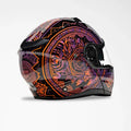 Voss 580 Conquest Gloss Neon Mandala Motorcycle Helmet - Velora Luxury Fashion