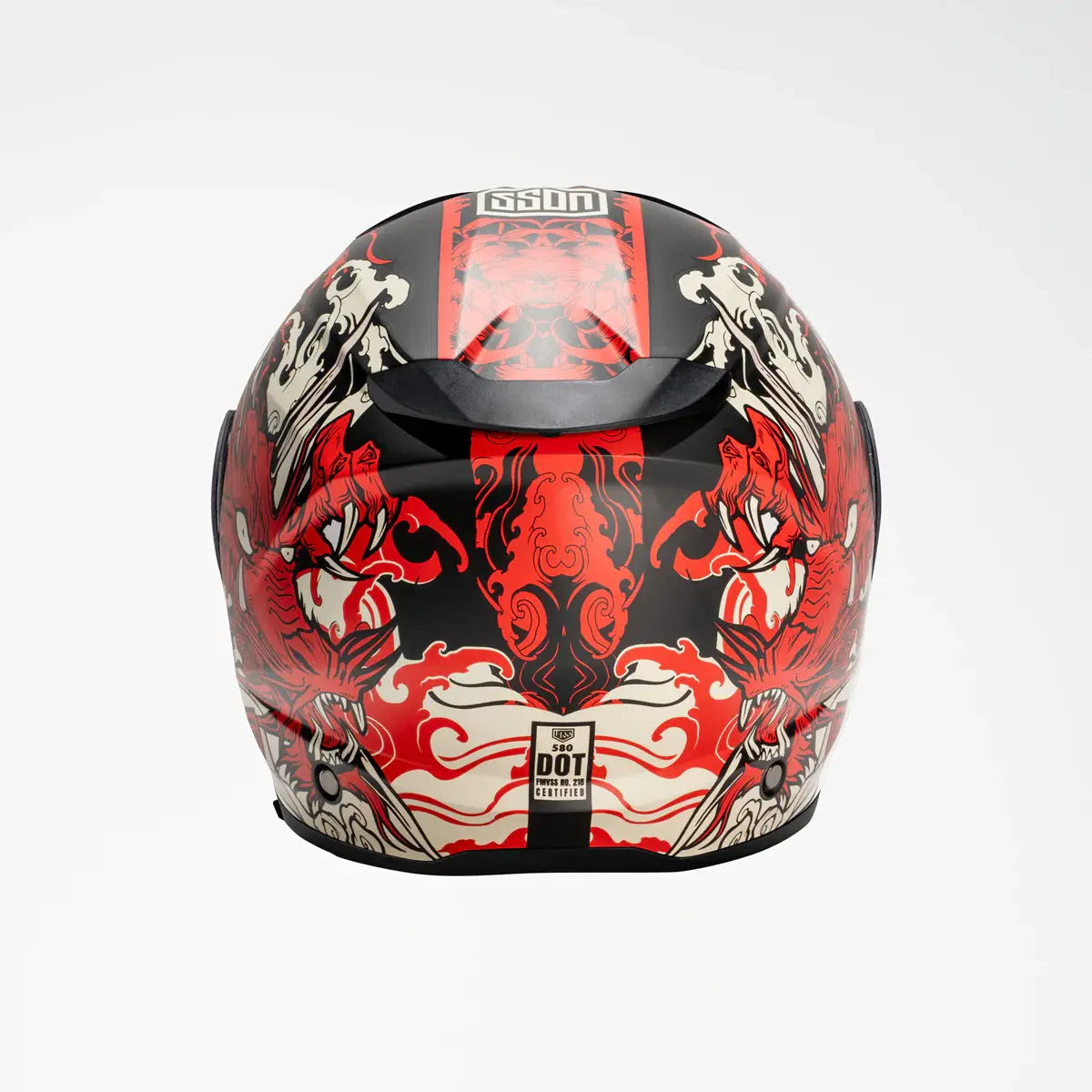 Voss 580 Conquest Matte Red Dragon Helmet - Velora Luxury Fashion