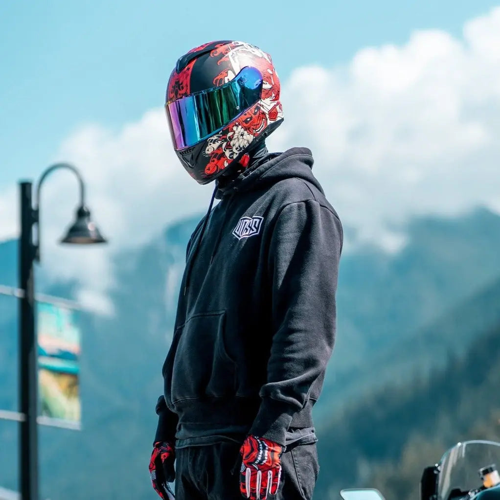 Voss 580 Conquest Matte Red Dragon Helmet - Velora Luxury Fashion