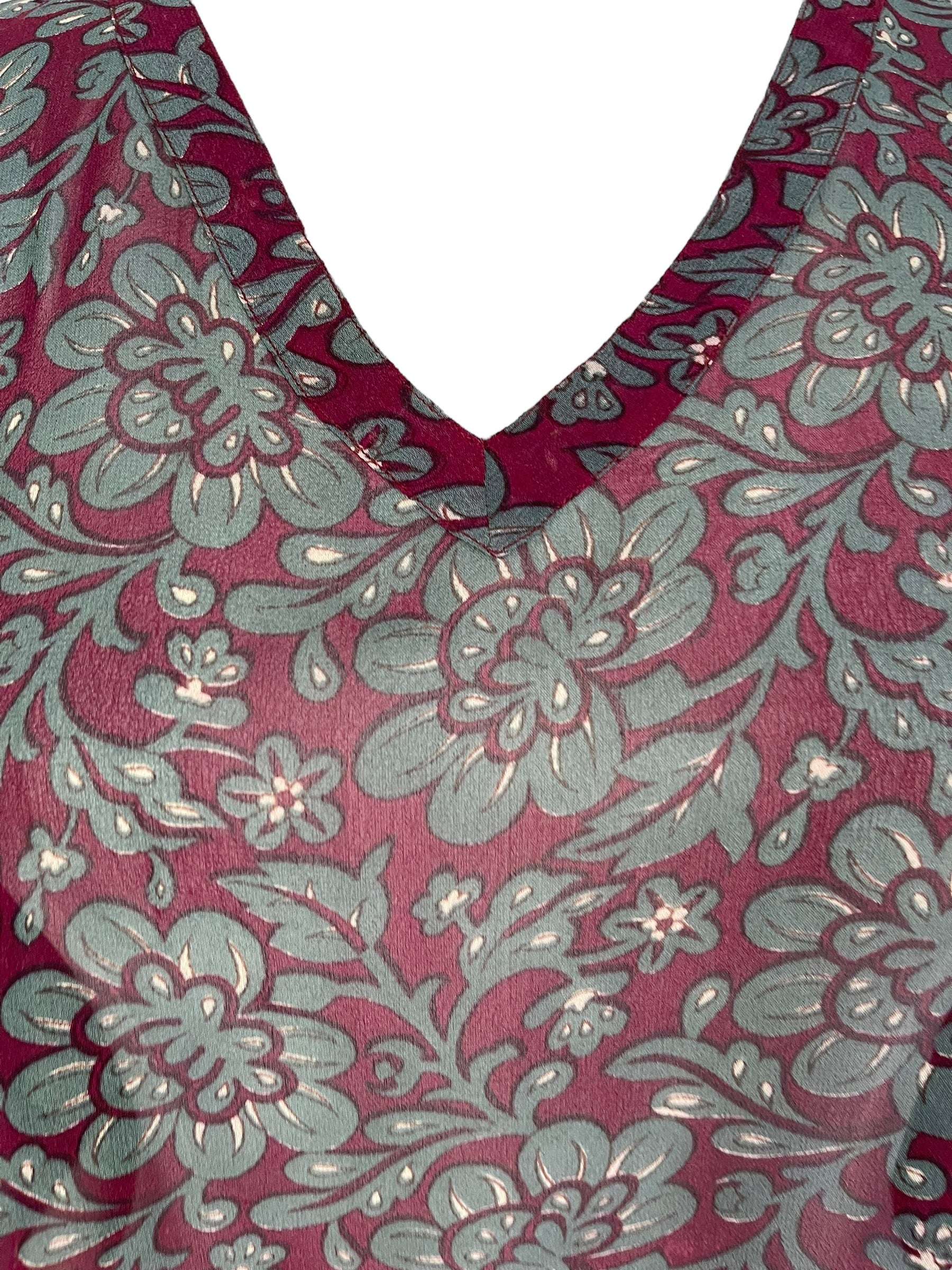 PRG7183 Sheer Avatar Pure Silk Long Tunic with Side Ties - Velora