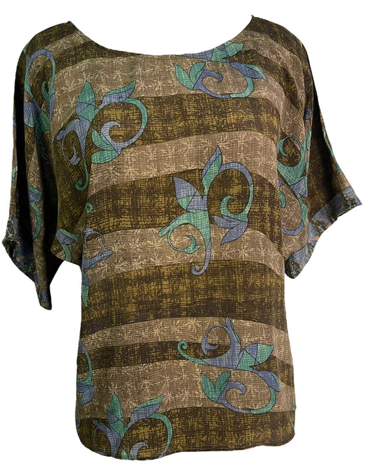PRC6673 Avatar Pure Silk Side Slit Top - Velora
