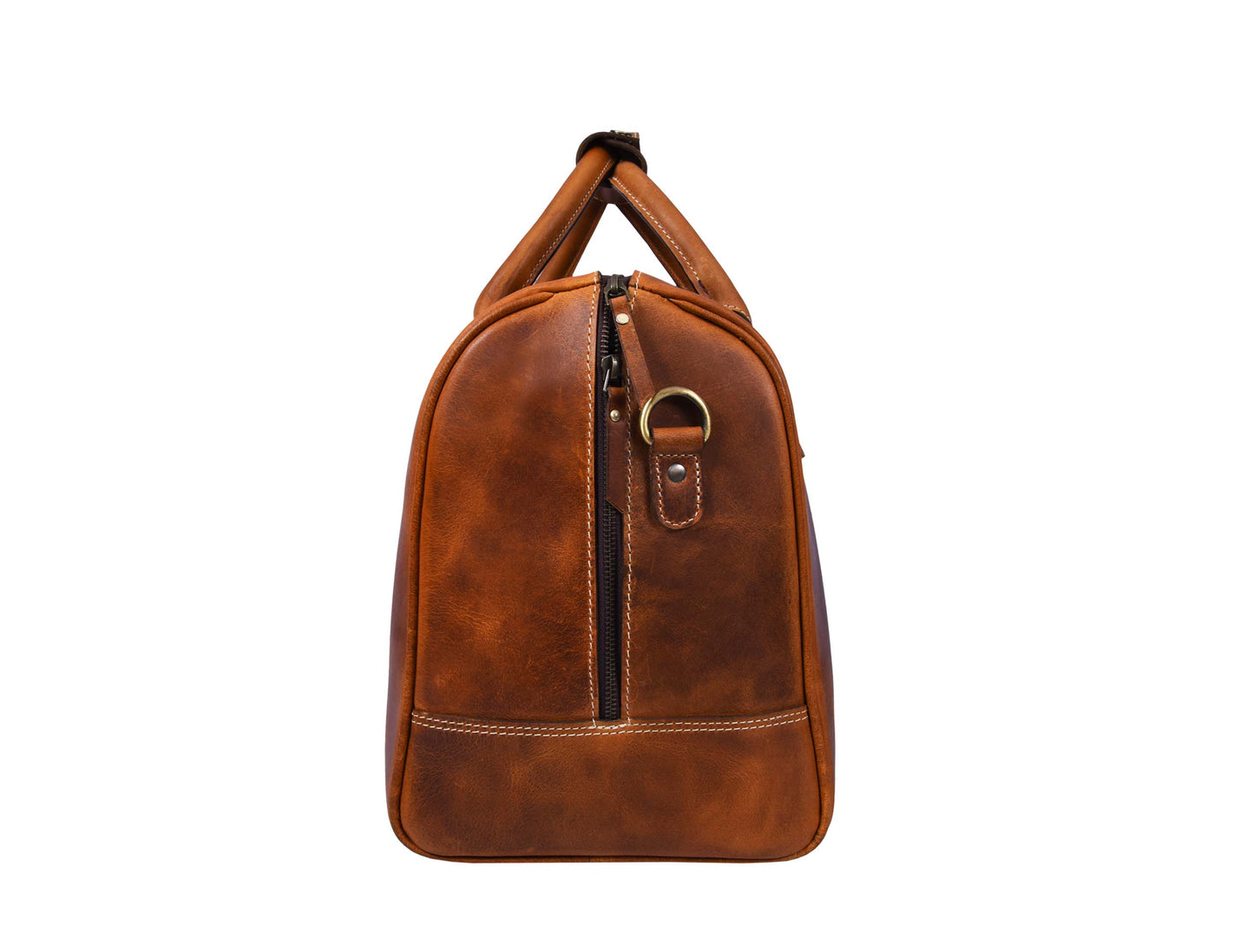 Walton Leather Travel Bag -  Caramel Brown - Velora Luxury Fashion