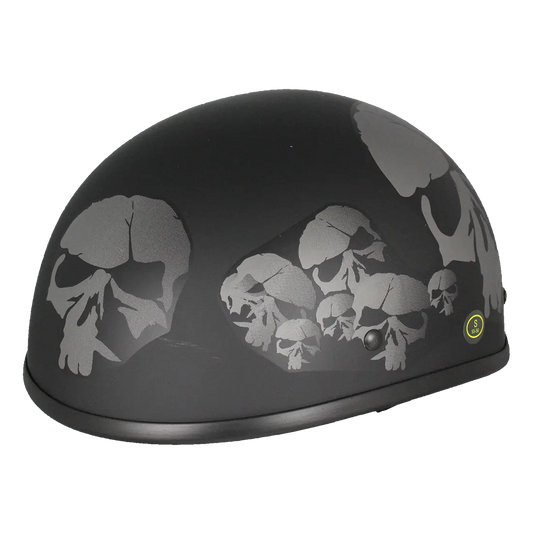 West Coast Leather Beanie Skull Motorcycle Half Helmet - Velora Luxury Fashion