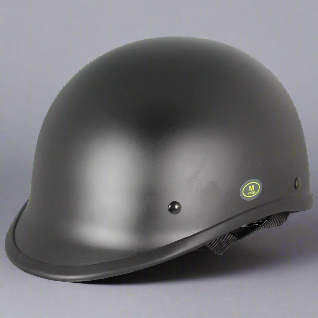 West Coast Leather Black Peak Half Helmet - Velora Luxury Fashion