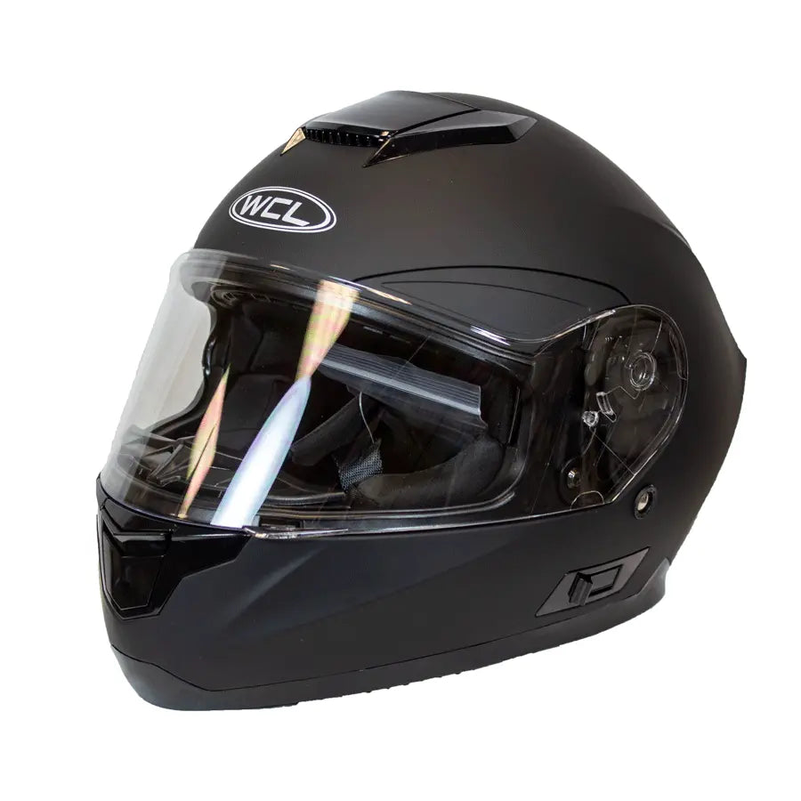 West Coast Leather Full Face Matte Black Helmet - Velora Luxury Fashion