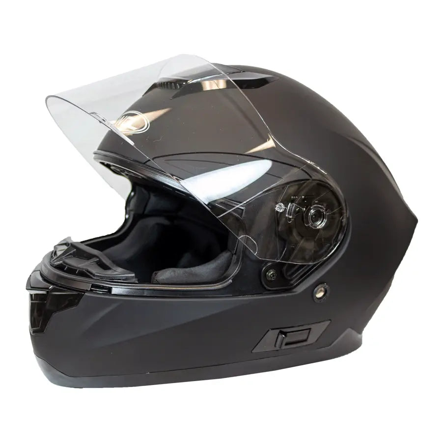 West Coast Leather Full Face Matte Black Helmet - Velora Luxury Fashion