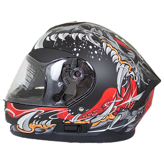 West Coast Leather Monster Skull Biker Helmet - Velora Luxury Fashion
