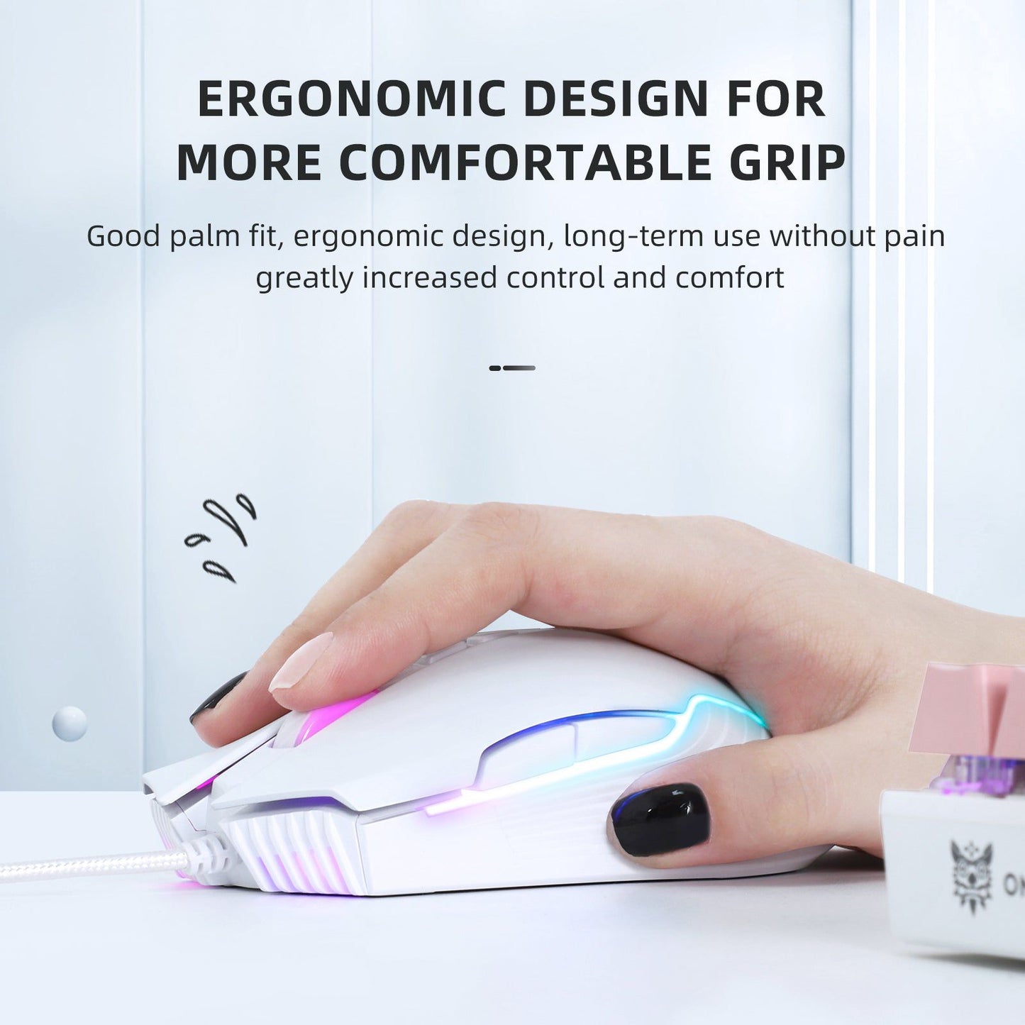Adjustable 6400 DPI Wired LED Gaming Mouse with Breathing LED Colors White - Velora Luxury Fashion