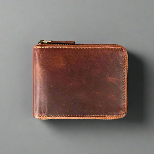Men’s Zip-Around Cow Leather Wallet Boutique of Leathers/Open Road