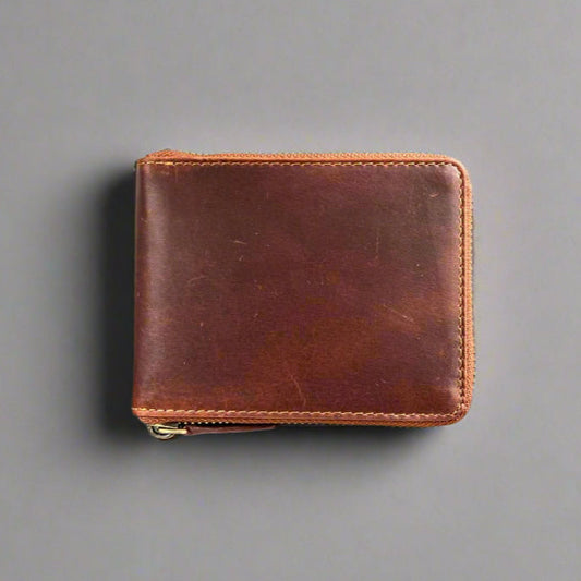 Men’s Zip-Around Cow Leather Wallet Boutique of Leathers/Open Road