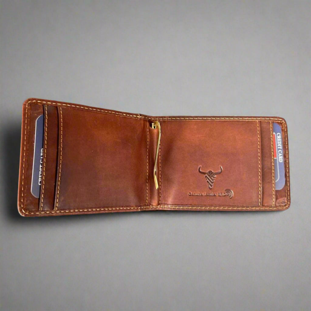 Men’s Cow Leather Money Clip with RFID Protection Boutique of Leathers/Open Road
