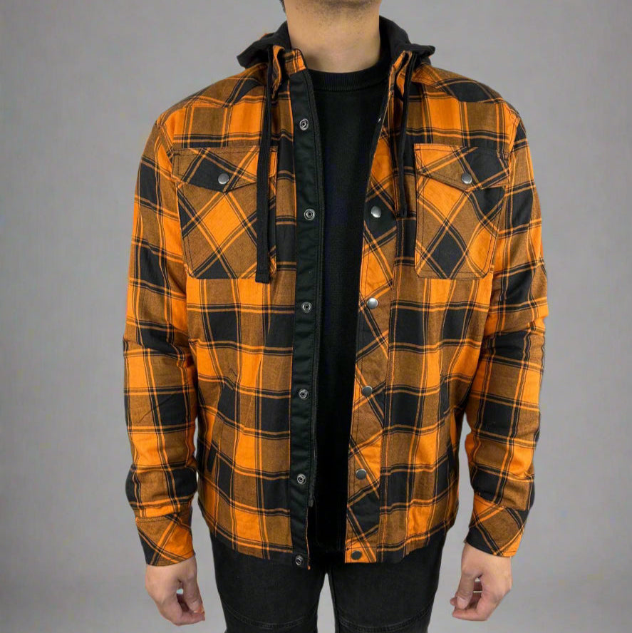 Men’s Armored Shirt with Removable Hoodie Boutique of Leathers/Open Road