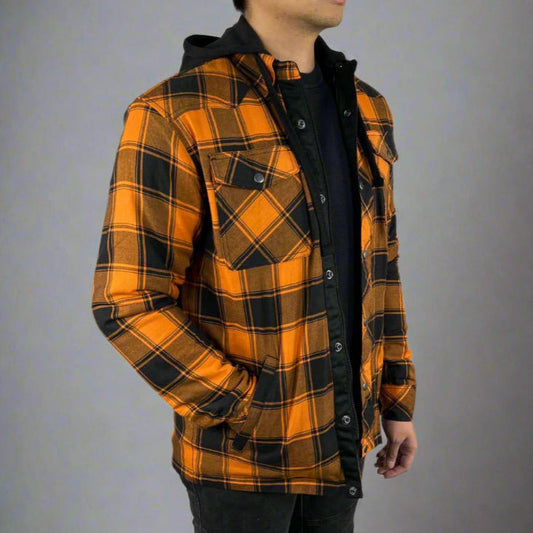 Men’s Armored Shirt with Removable Hoodie Boutique of Leathers/Open Road