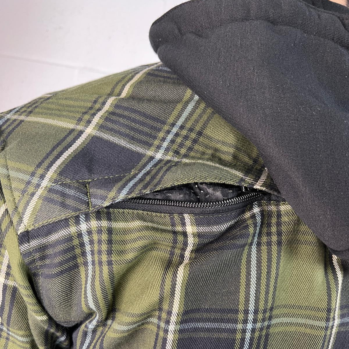 Men’s Armored Shirt with Removable Hoodie Boutique of Leathers/Open Road