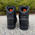 Men's Sneaker Biker Boots. Black Cowhide Leather with Lace-Up & Side Zip - Velora Luxury Fashion