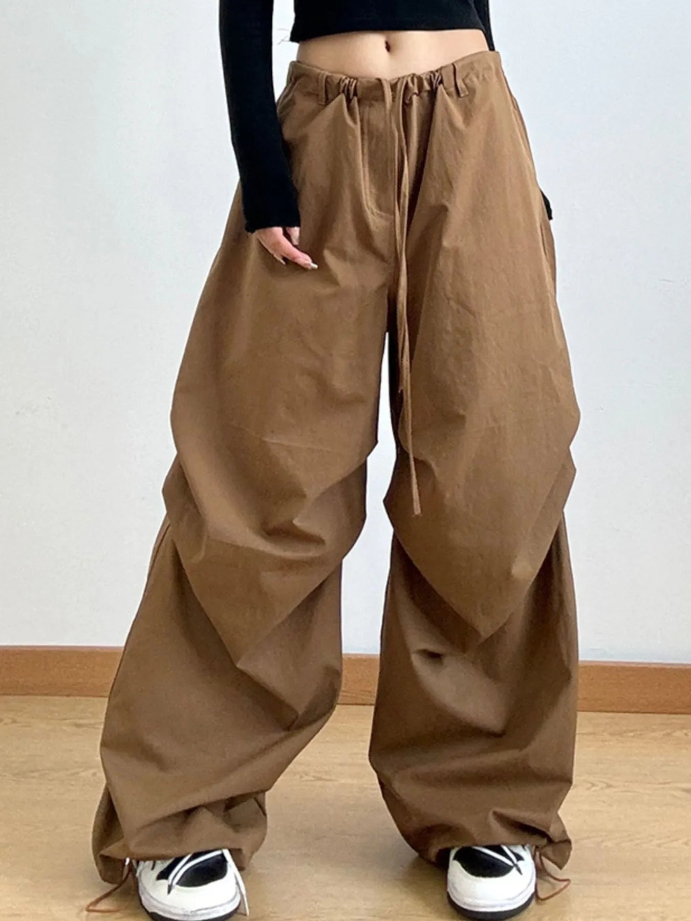 Wide Leg Casual Drawstring Pants - Velora Luxury Fashion