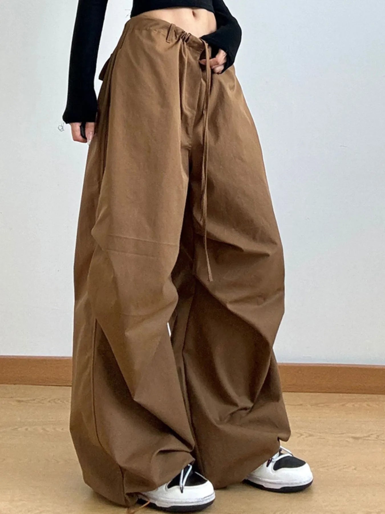 Wide Leg Casual Drawstring Pants - Velora Luxury Fashion