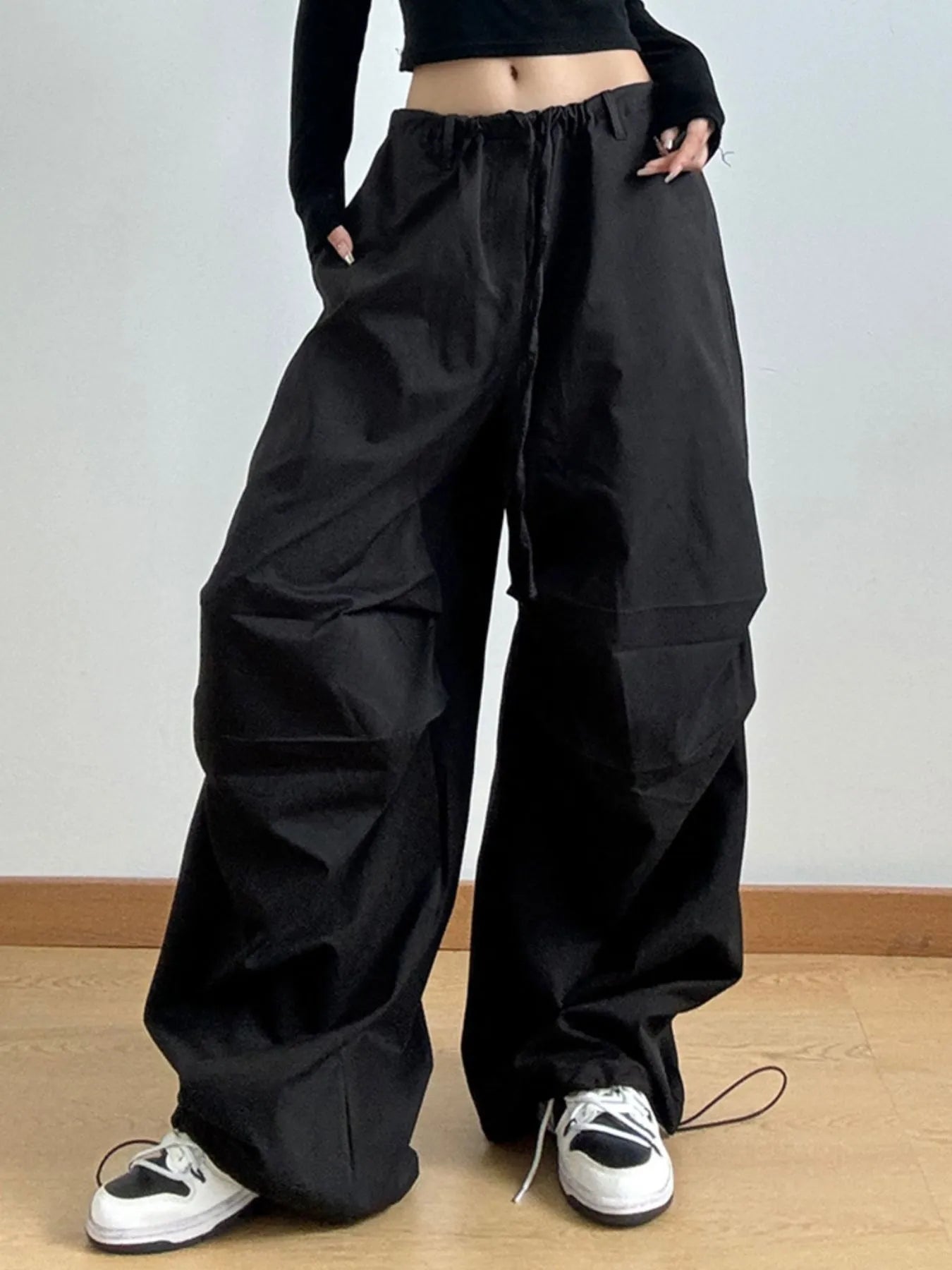 Wide Leg Casual Drawstring Pants - Velora Luxury Fashion