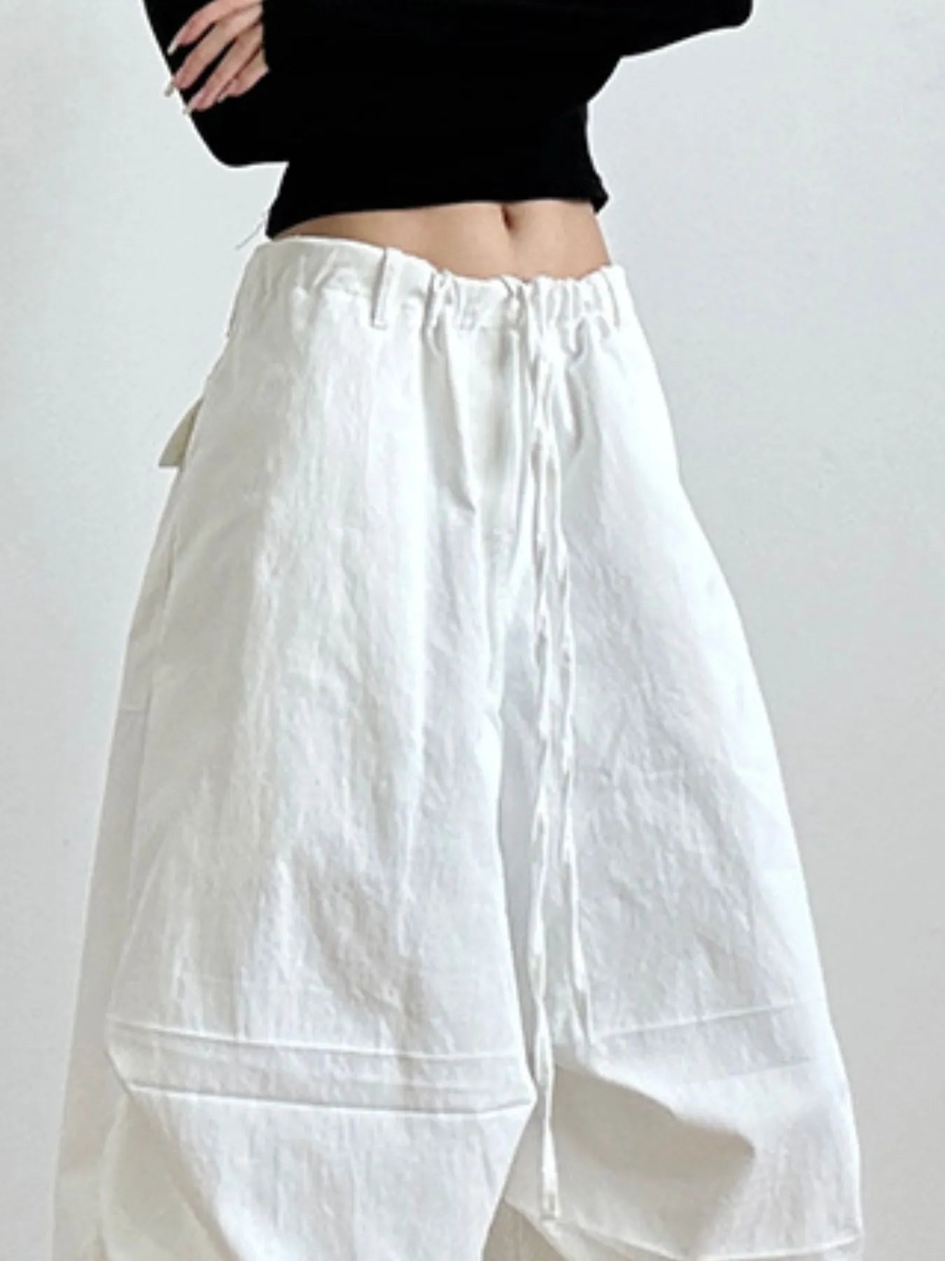 Wide Leg Casual Drawstring Pants - Velora Luxury Fashion