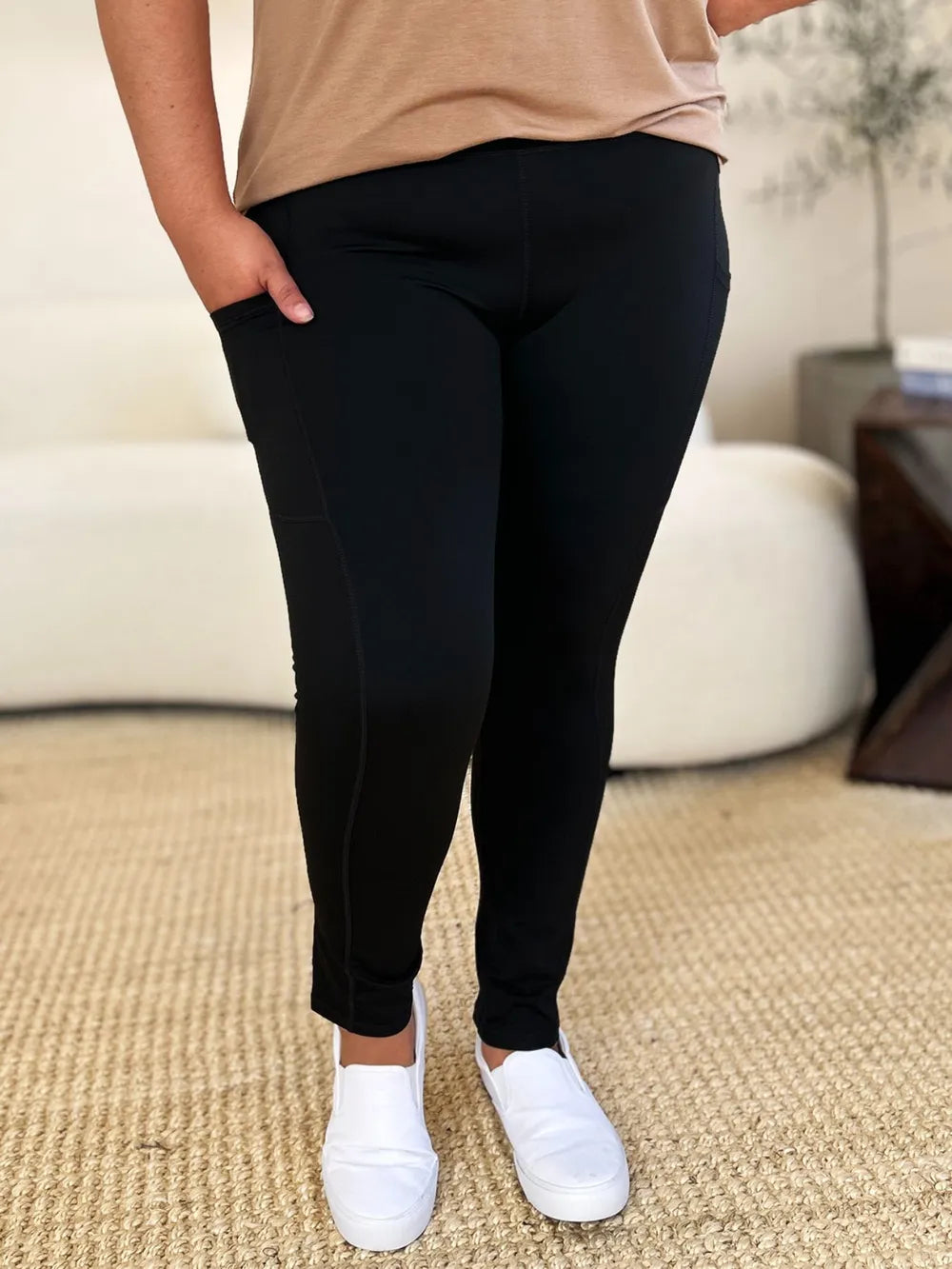 Wide Waistband Sports Leggings - Velora Luxury Fashion