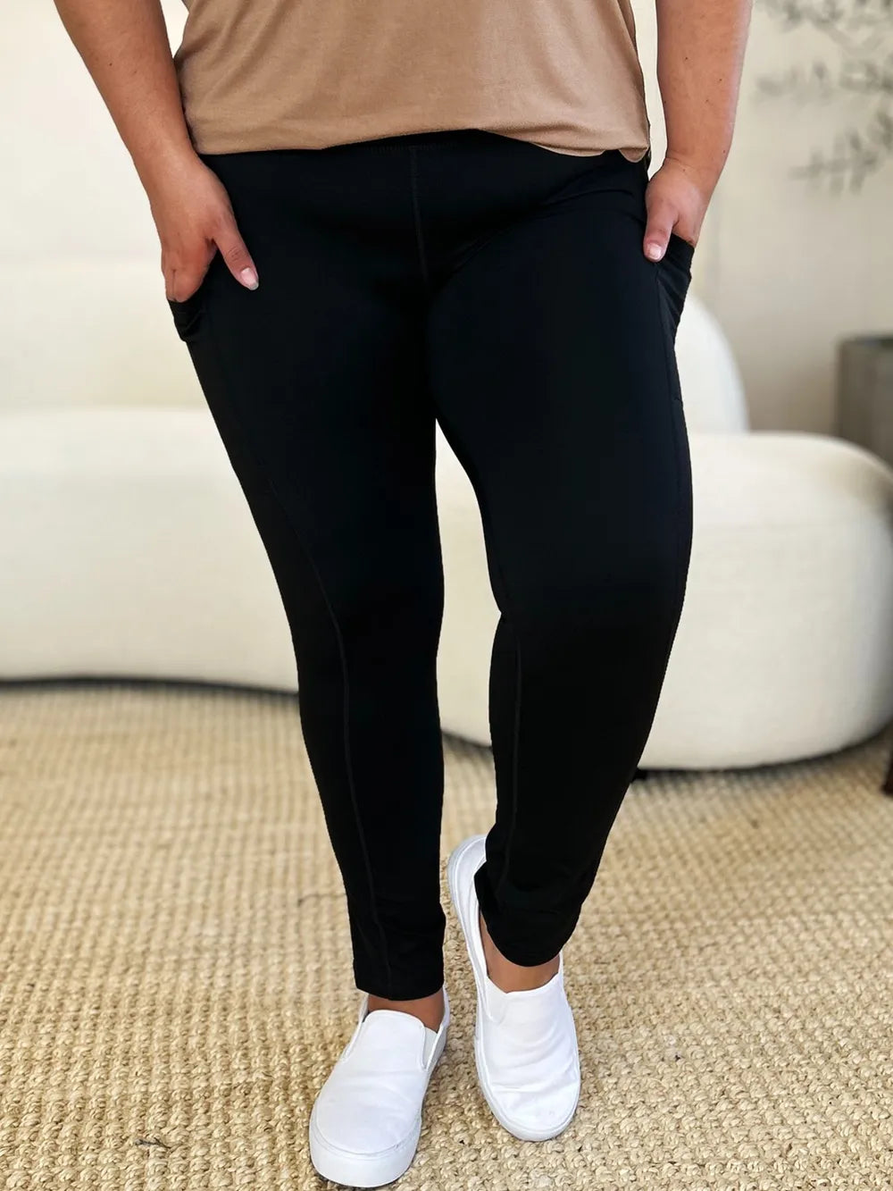 Wide Waistband Sports Leggings - Velora Luxury Fashion