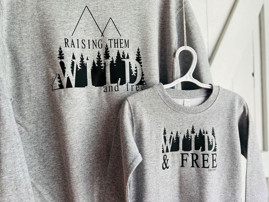 Wild and Free Toddler Crewneck - Velora Luxury Fashion