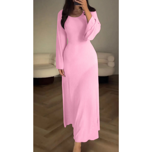 Women's Maxi Dress Black Acrylic Knit - Velora
