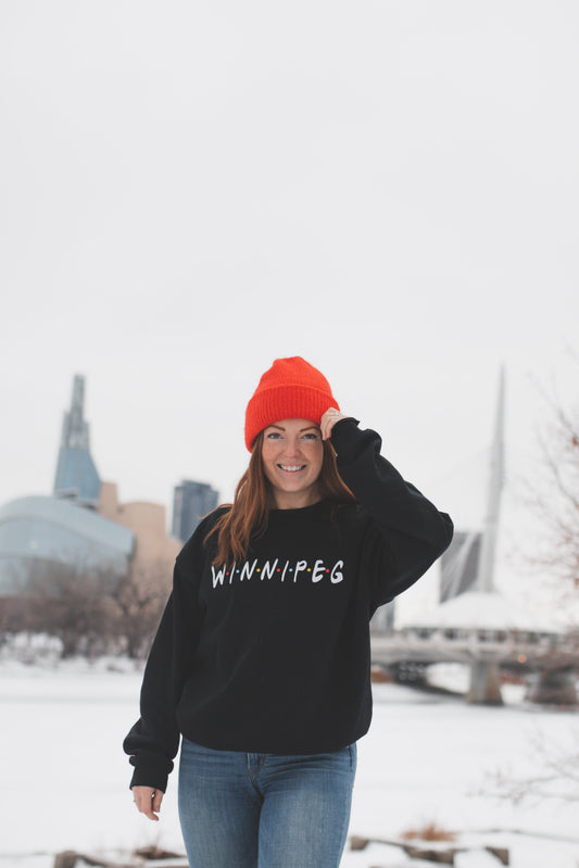 Winnipeg Friends Black Crewneck - Velora Luxury Fashion
