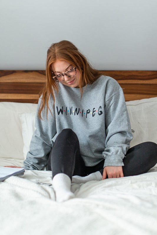 Winnipeg Friends Grey Crewneck - Velora Luxury Fashion