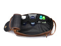 Winston Leather Toiletry Bag -  Caramel Brown - Velora Luxury Fashion