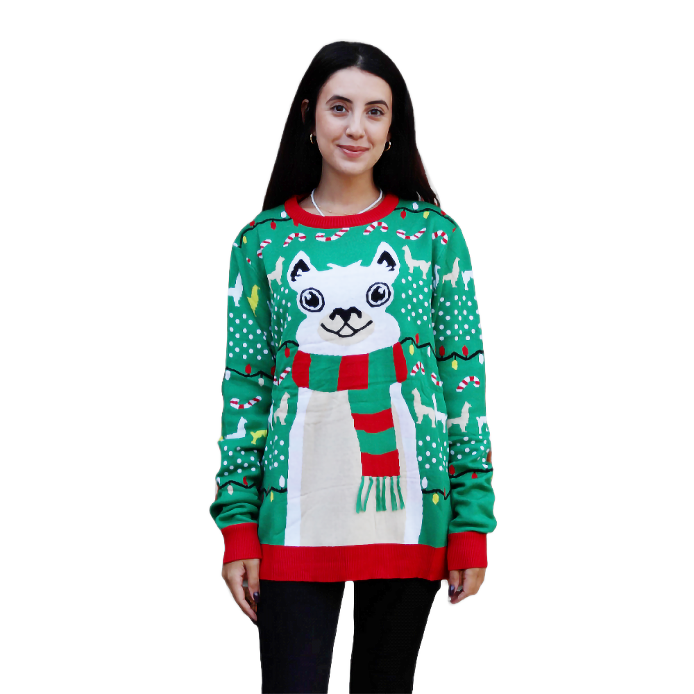 Winter Llama Sweater - Velora Luxury Fashion