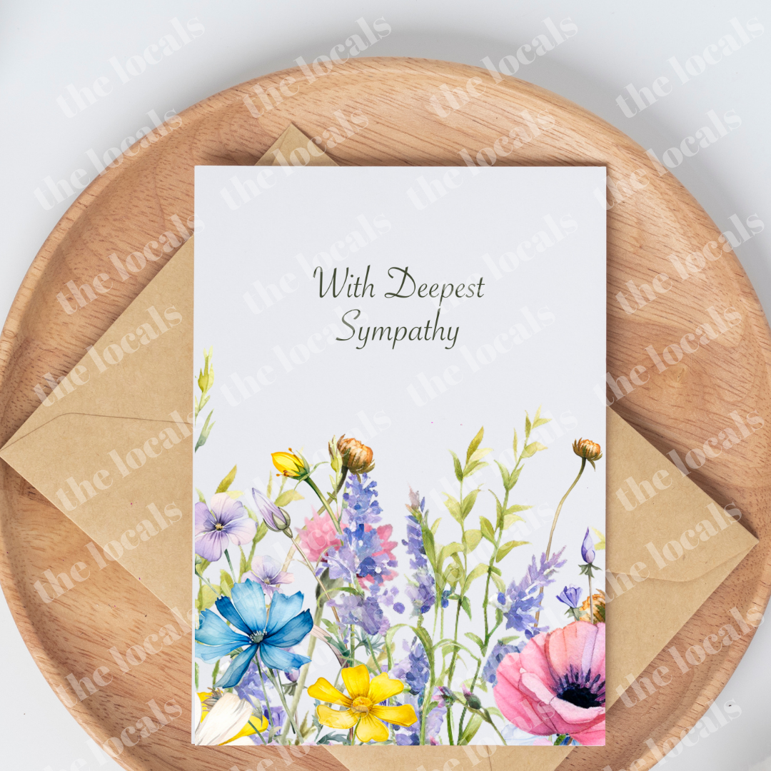 With Deepest Sympathy Floral Greeting Card - Velora Luxury Fashion