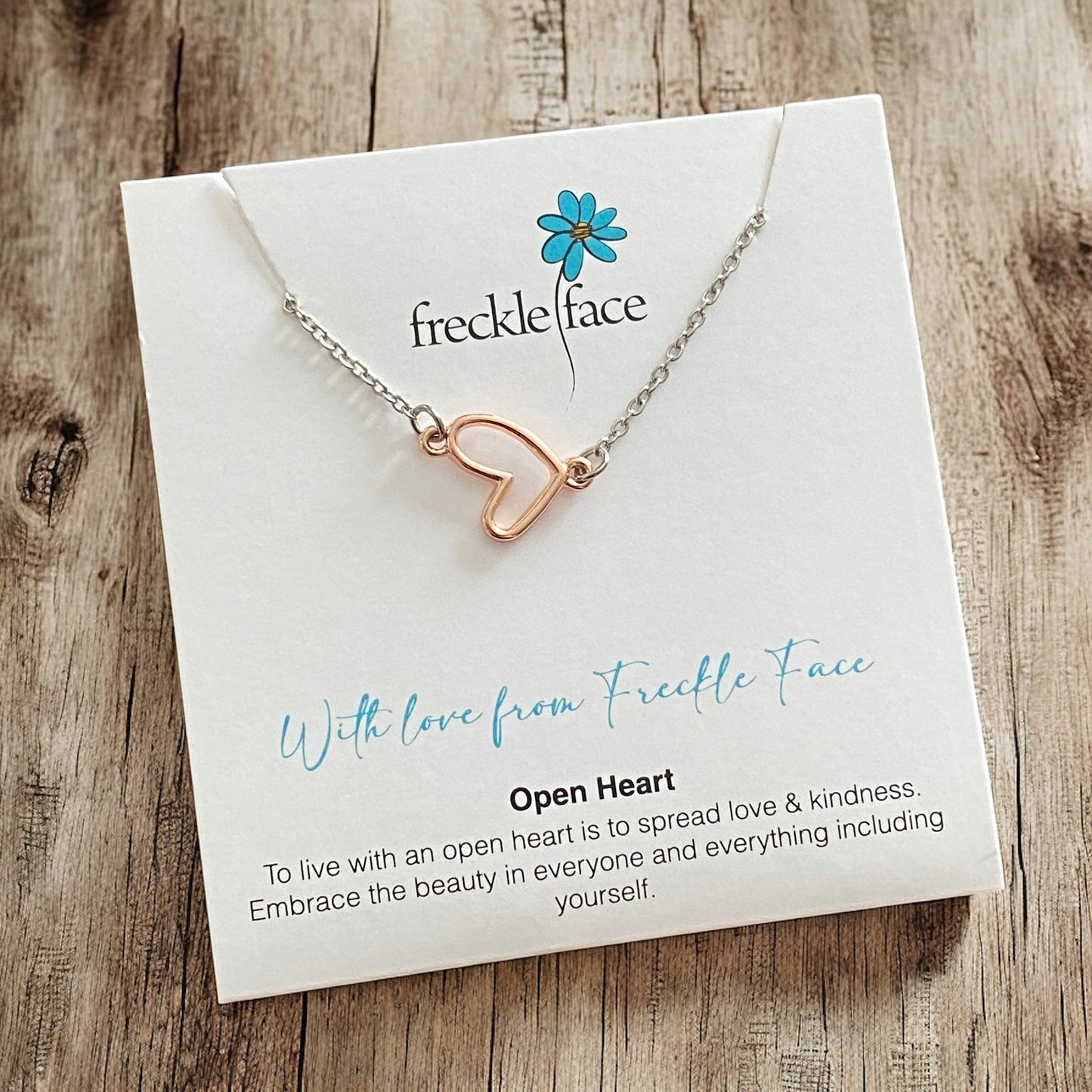 With Love From Freckle Face - Open Heart - Velora Luxury Fashion