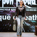 Women's Biker Look Sheep Leather Jacket - Velora Luxury Fashion