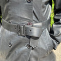 Women's Classic Leather Trench Coat. Double-Breasted Button Closure with Adjustable Belt - Velora Luxury Fashion