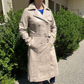 Women's Classic Leather Trench Coat. Double-Breasted Button Closure with Adjustable Belt - Velora Luxury Fashion