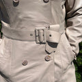 Women's Classic Leather Trench Coat. Double-Breasted Button Closure with Adjustable Belt - Velora Luxury Fashion