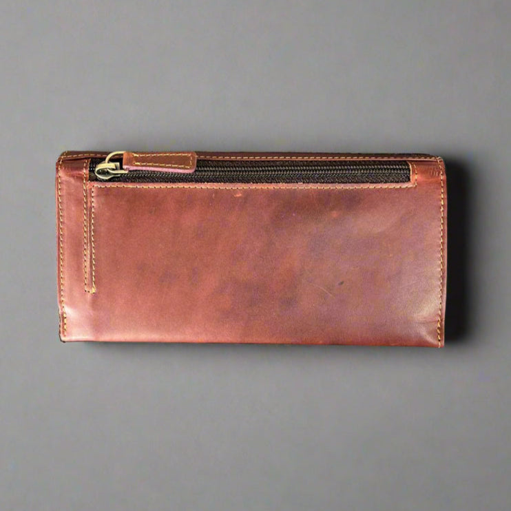 Women’s Cow Leather Flap Wallet - Velora Luxury Fashion