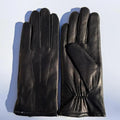 Women's Drum Dyed Lamb Leather Gloves with Luxurious Rabbit Fur Trim - Velora Luxury Fashion
