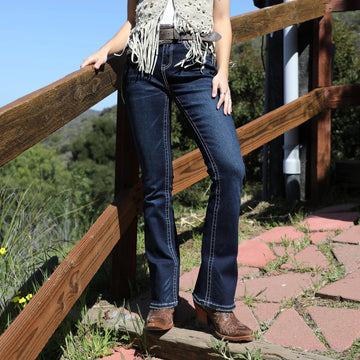 Women’s Embellished Mid-Rise Bootcut Jeans - Velora Luxury Fashion