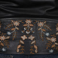 Women's Lamb Leather Jacket with Floral Embroidery - Velora Luxury Fashion