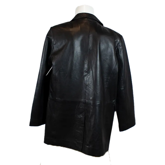 Women's Leather Trench Coat | Leather Jacket - Velora Luxury Fashion