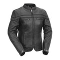 Women's Motorcycle Jacket. Vented Cowhide with Zip-Out Thermal Liner - Velora Luxury Fashion