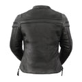 Women's Motorcycle Jacket. Vented Cowhide with Zip-Out Thermal Liner - Velora Luxury Fashion