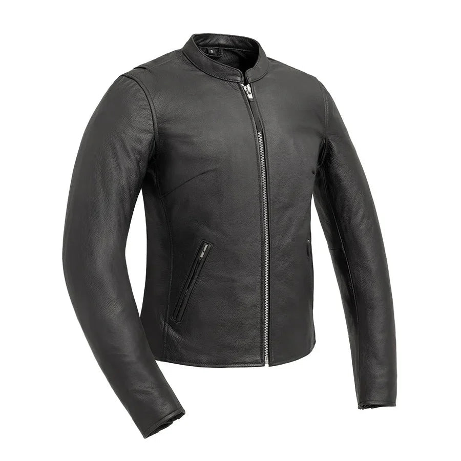 Women’s Motorcycle Leather Jacket. Lightweight Cowhide with Armor Pockets - Velora Luxury Fashion