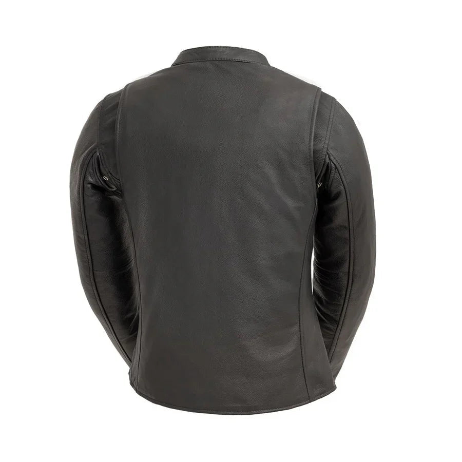 Women’s Motorcycle Leather Jacket. Lightweight Cowhide with Armor Pockets - Velora Luxury Fashion
