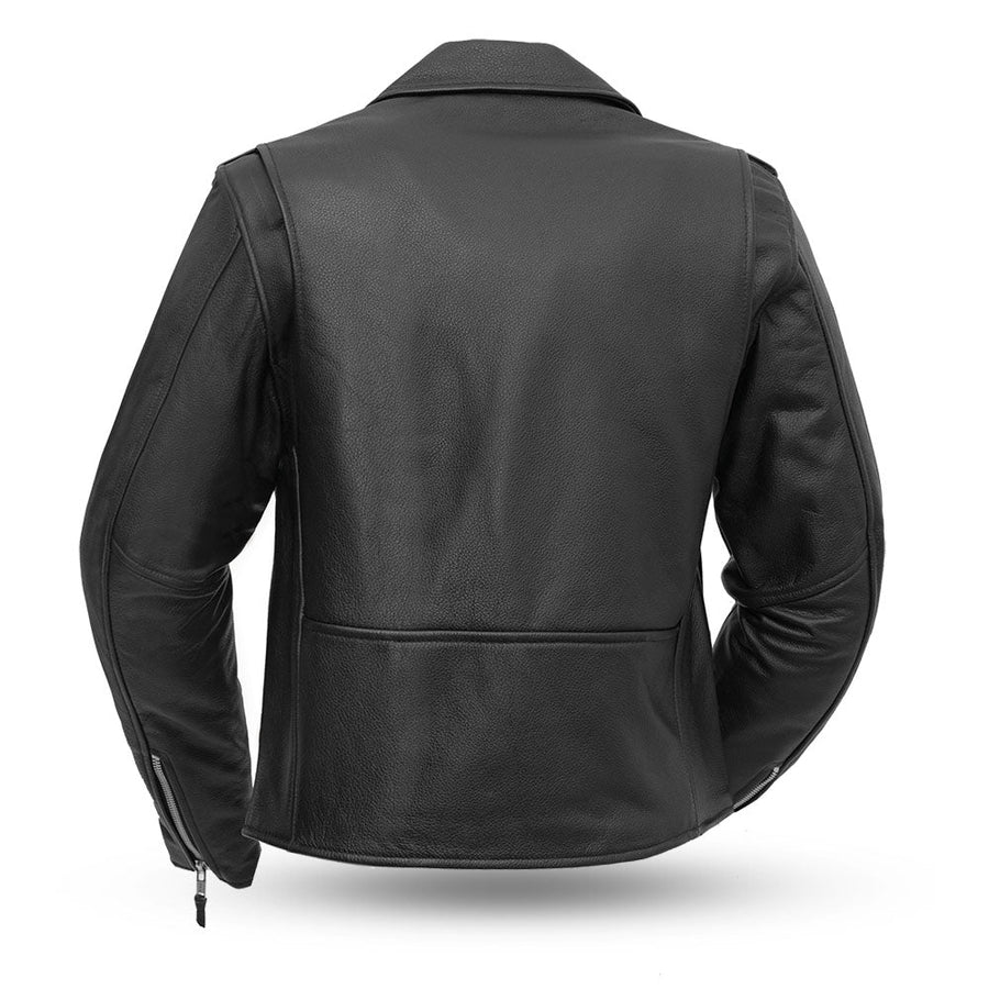 Women’s Motorcycle Leather Jacket. Quilted Thermal Liner & Cowhide - Velora Luxury Fashion