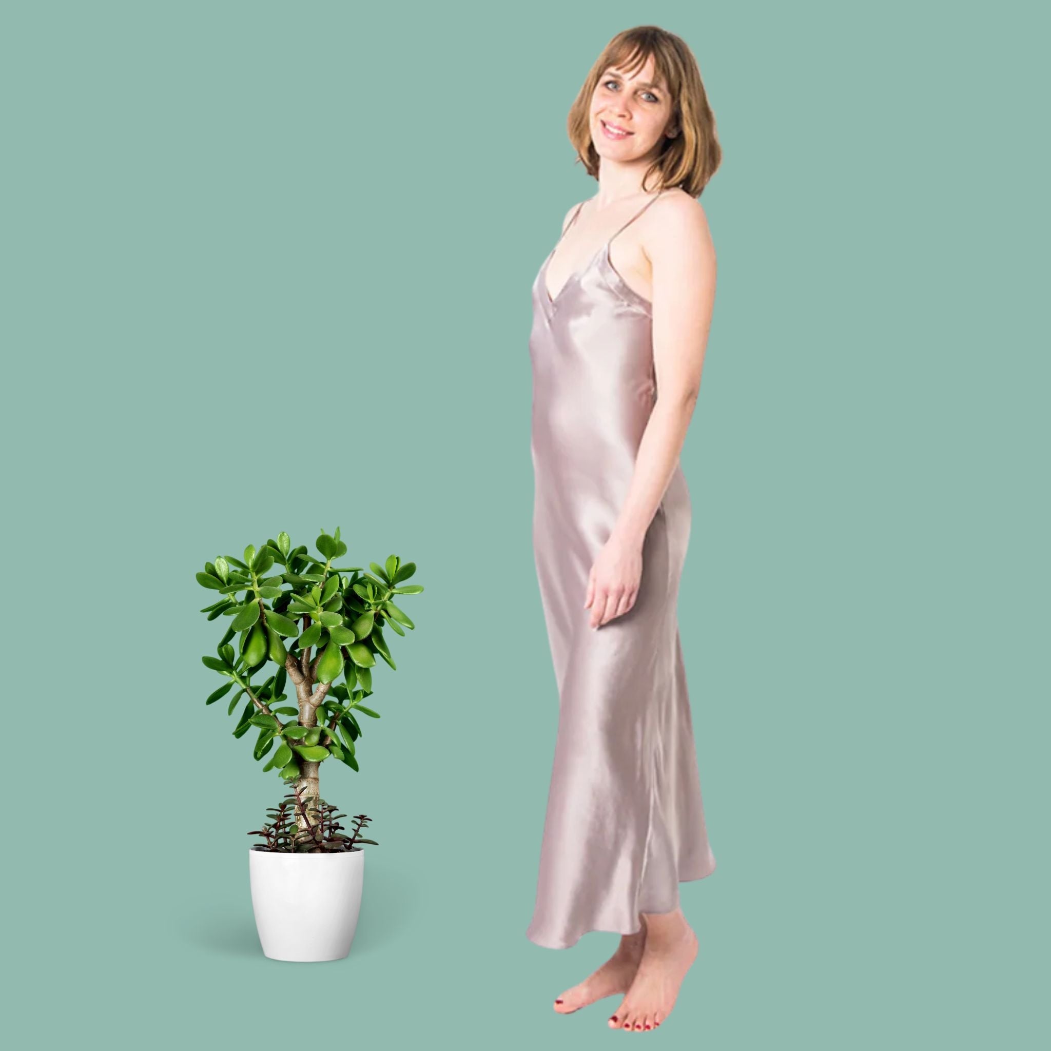 Women's Mulberry Silk Nightgown Taupe - Velora Luxury Fashion